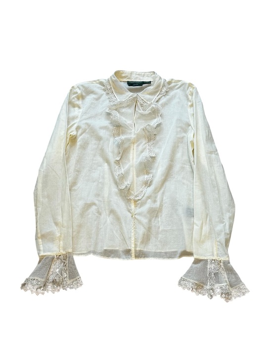 Ralph Lauren Tops - Ralph Lauren Victorian Blouse Lace Ruffles Bell Sleeve Feminine Romantic Cottage